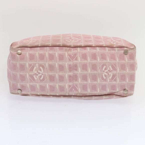 CHANEL New Travel Line Tote Bag Nylon Pink CC Auth ti1605 - Picture 5 of 16